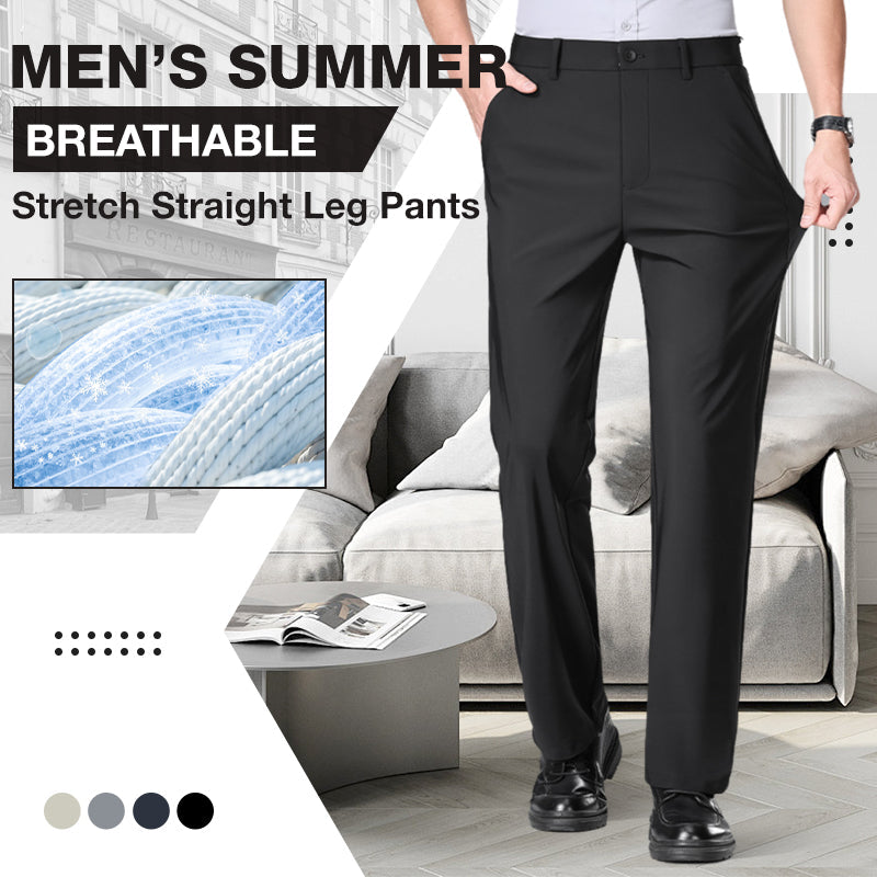 Restez au frais tout en gardant votre style ☀️👖 Pantalon d'été pour homme, extensible et respirant, coupe droite