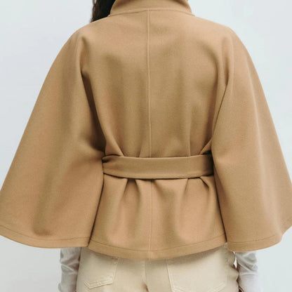 📢📢60 % de réduction !! ⏰Manteau-cape à col droit avec ceinture pour femme🧥