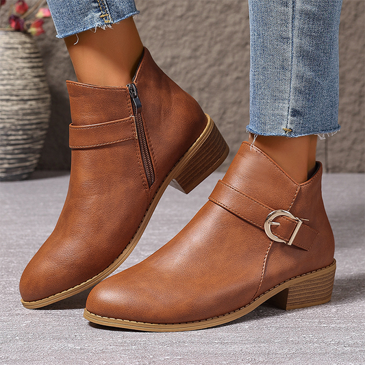 Bottines Femme Confortables à Talon Épais