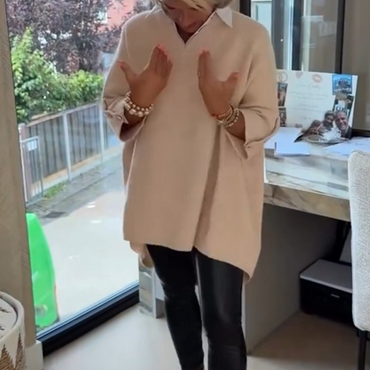 🍂 Édition limitée automne🔥 Haut à manches longues pour femme avec col chemise