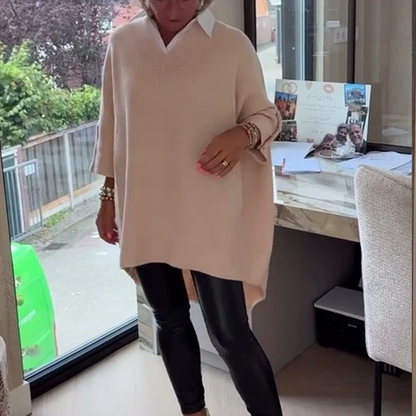 🍂 Édition limitée automne🔥 Haut à manches longues pour femme avec col chemise