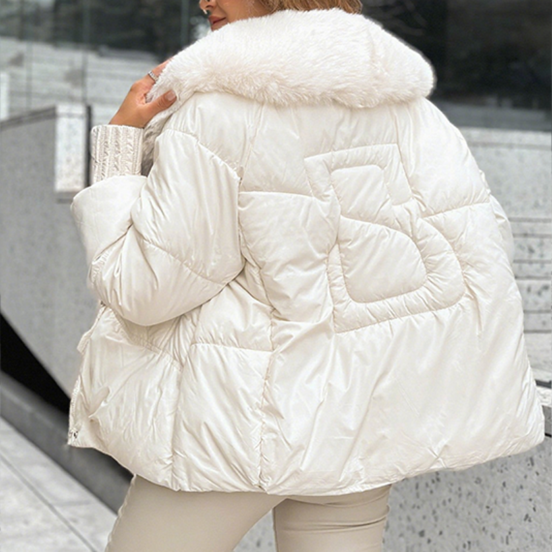 Promotion d'automne🔥60% DE RÉDUCTION ! ✨Manteau matelassé tendance avec col en fausse fourrure