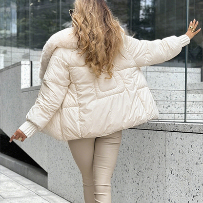 Promotion d'automne🔥60% DE RÉDUCTION ! ✨Manteau matelassé tendance avec col en fausse fourrure