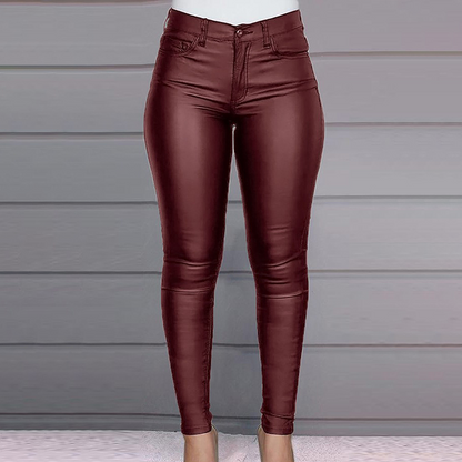 💎 57% DE RÉDUCTION ! 💎 Pantalon Chic Femme Slim Fit en PU – Élégant, Polyvalent & Facile d’Entretien (Noir, Bleu Foncé, Rouge | S–3XL) 👖✨
