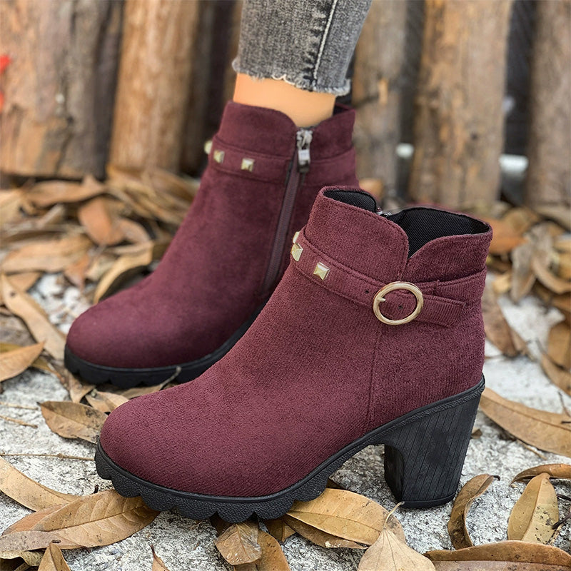 Bottines Tendance à Talons Épais pour Femmes