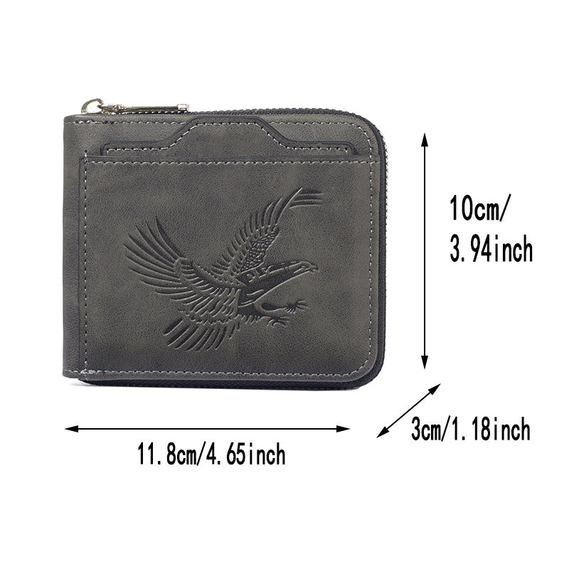🦅 60% DE RÉDUCTION ! 👛 Portefeuille Homme avec Aigle en Relief - Cuir Végan et Design Slim, Porte Cartes RFID et Pièces 💼📦