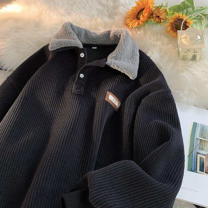 ❄️LAST DAY PROMOTION - 50%OFF 💖 Unisex✨Corduroy Lapel Collar Sweatshirt -👏Warm, Stylish!