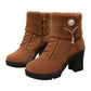 Bottines Femme à Talon Épais - Chaudes et Douillettes 🔥 SOLDE EXCEPTIONNELLE -59%