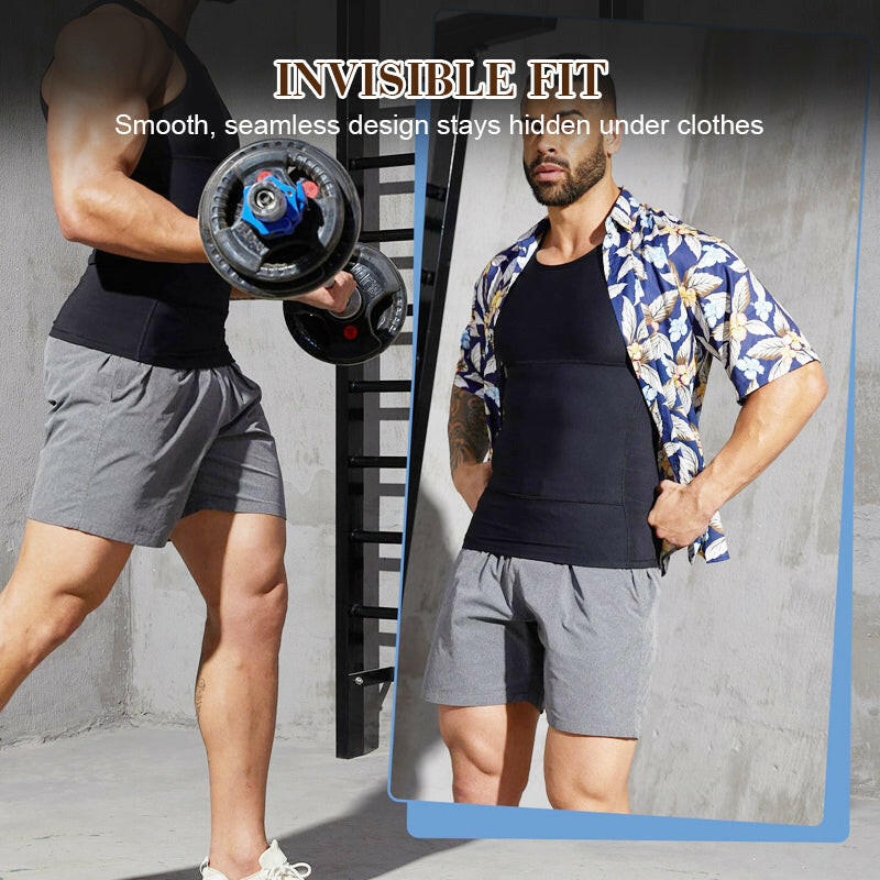 💪 50% DE RÉDUCTION ! 🎽 Débardeur de Compression Uni pour Homme – Contrôle Abdominal, Tissu Respirant & Maintien Musculaire 🔥
