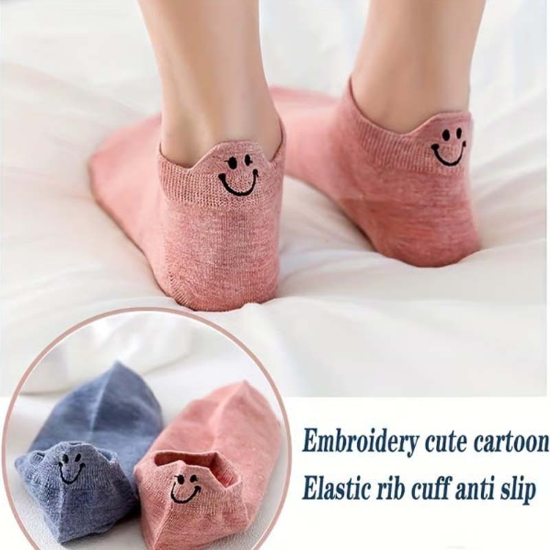 Chaussettes brodées 4 Seasons Cartoon Smiling Face