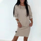 Robe sweat-shirt décontractée à col rond pour femme