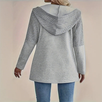 Veste tendance à capuche et manches longues zippée pour femme