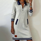 Robe Sweat Femme Mi-Zip Mini Décontractée