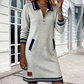 Robe Sweat Femme Mi-Zip Mini Décontractée