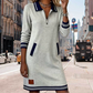 Robe Sweat Femme Mi-Zip Mini Décontractée