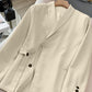 Ensemble 2 Pièces Bureau Femme : Blazer à Nœud Devant et Pantalon Palazzo