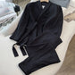 Ensemble 2 Pièces Bureau Femme : Blazer à Nœud Devant et Pantalon Palazzo