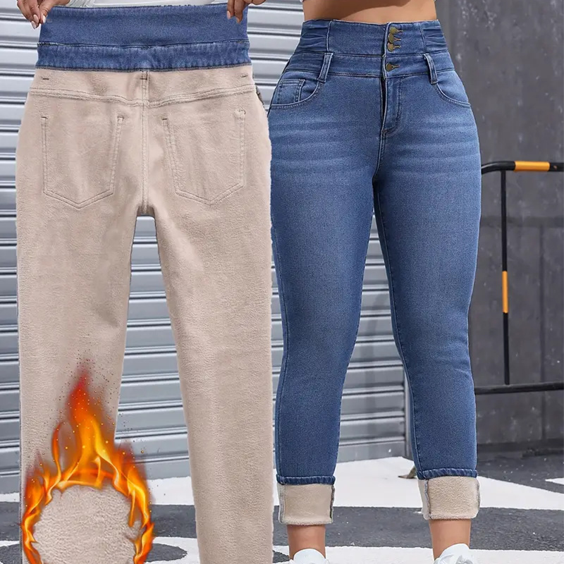Jeans décontractés chauds pour femmes