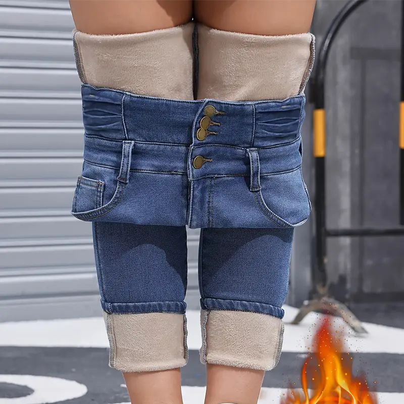Jeans décontractés chauds pour femmes