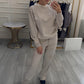 Ensemble 2 pièces pour femme : haut à col rond et pantalon