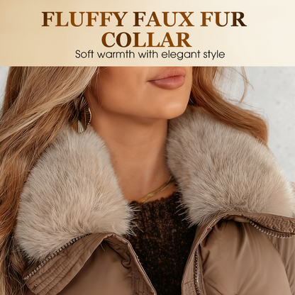 🏆 Vente flash 50 % de réduction ⚡ Doudoune courte élégante pour femme avec col moelleux