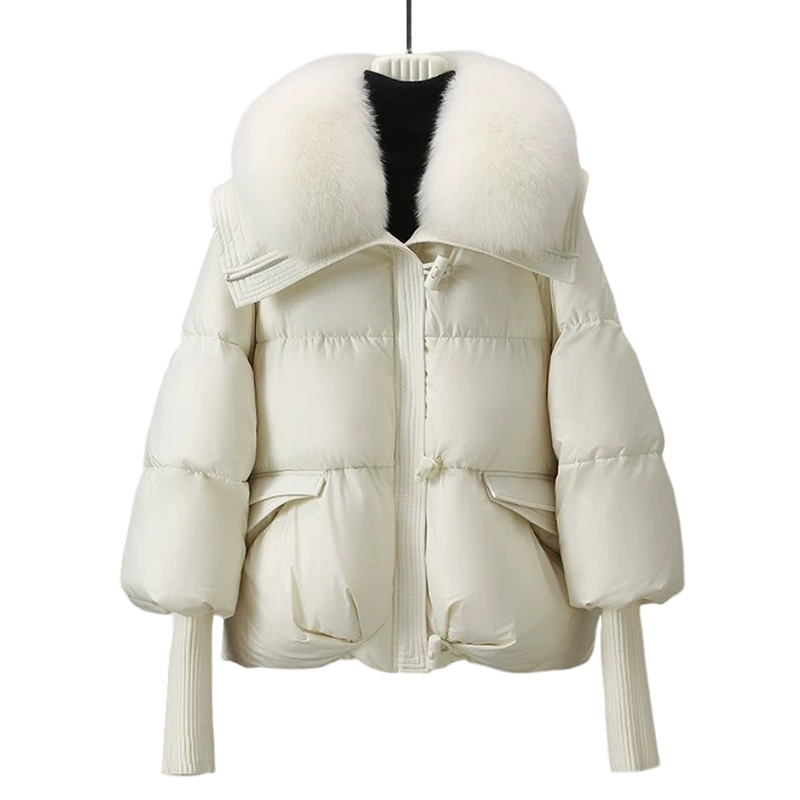 🏆 Vente flash 50 % de réduction ⚡ Doudoune courte élégante pour femme avec col moelleux