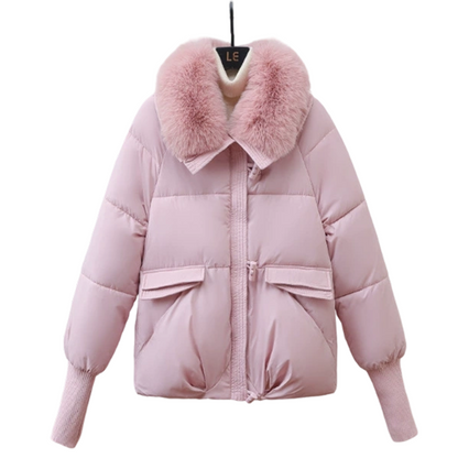 🏆 Vente flash 50 % de réduction ⚡ Doudoune courte élégante pour femme avec col moelleux