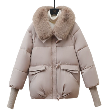 🏆 Vente flash 50 % de réduction ⚡ Doudoune courte élégante pour femme avec col moelleux
