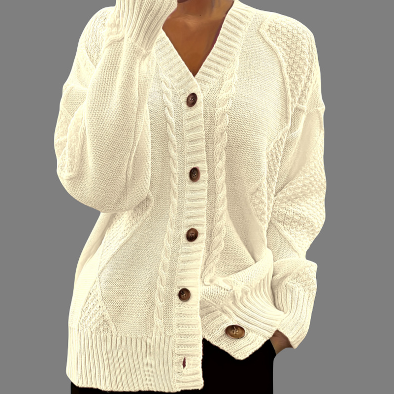 Cardigan à manches longues en tricot pour femme