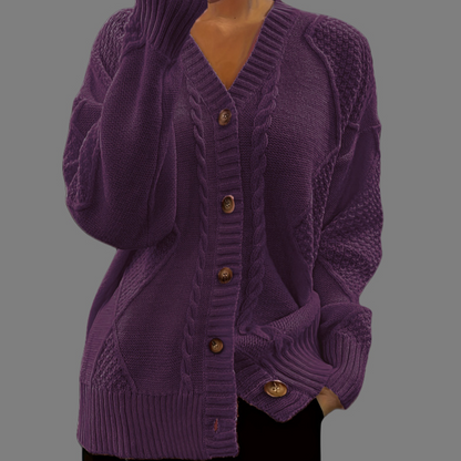Cardigan à manches longues en tricot pour femme