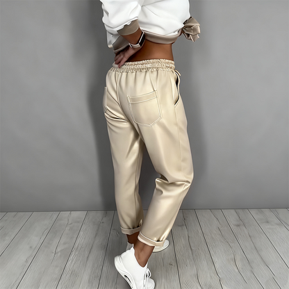 🔥Offre à durée limitée - 💃Ensemble 2 pièces pour femme composé d'un haut décolleté en V décontracté et d'un pantalon taille haute