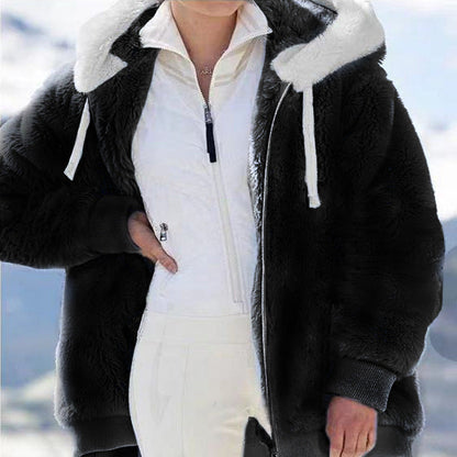 🧥 60% DE RÉDUCTION! ✨ Veste à Capuche en Polaire - Doublure Intérieure en Sherpa Chaud avec Poche Cachée pour Affronter l'Hiver ❄️🎁