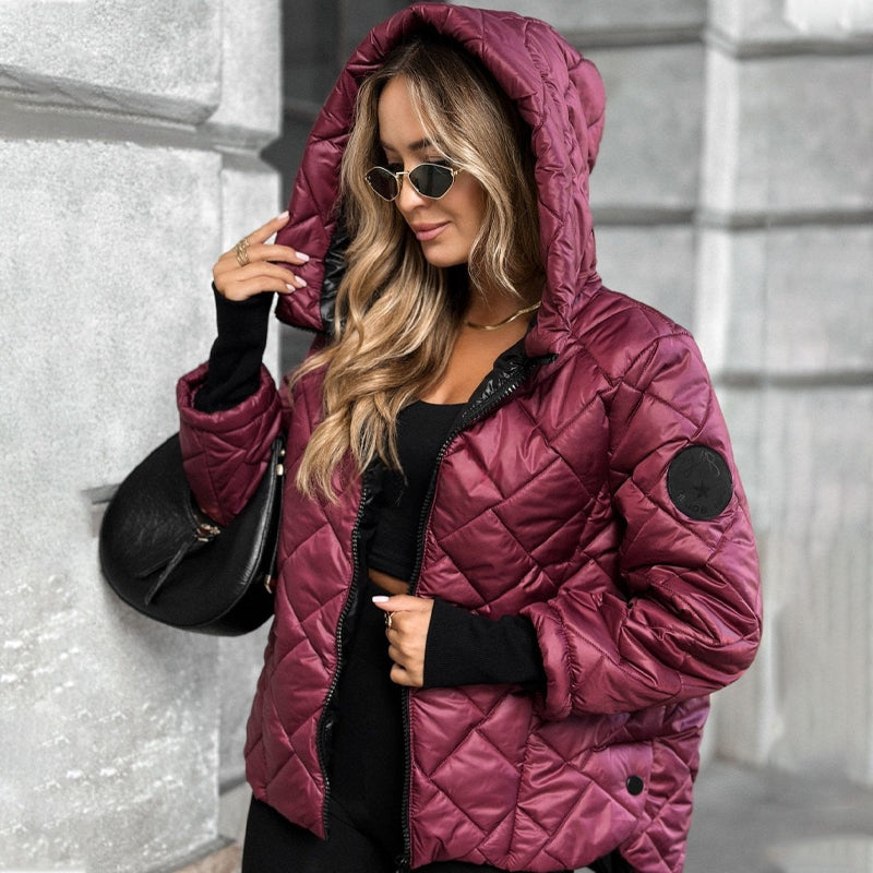 🎅🎁Offre de Noël – 50 % de réduction⏳Doudoune pour femme avec motif matelassé en losanges