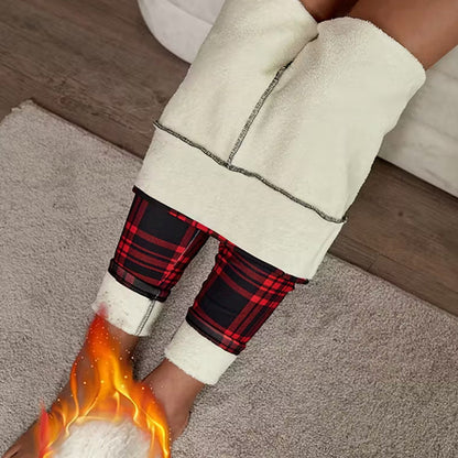 📢📢50 % de réduction !!⏰Leggings en polaire à carreaux pour femmes🔥