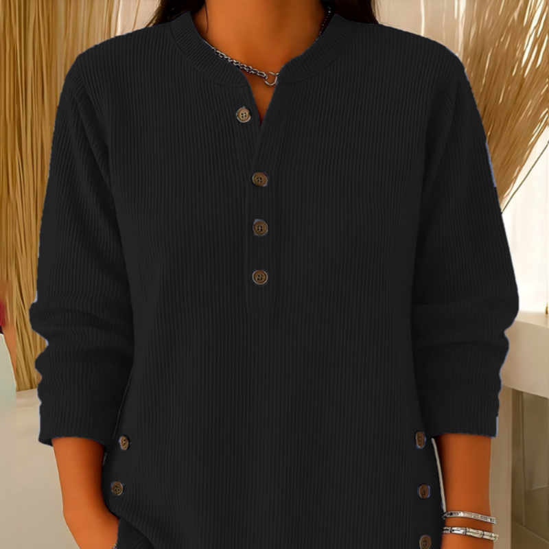 👗👚Hauts Henley en velours côtelé boutonnés pour femmes：chic et flatteur pour tous les looks📢50% DE RÉDUCTION✨