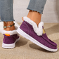 Chaussures à enfiler confortables pour femmes, doublées de fausse fourrure