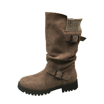 👢 50% OFF MAINTENANT ! 🔥 Bottes en Daim Chica pour Femmes - Style Européen & Semelle Antidérapante, Confort Toute la Journée 🍂✨