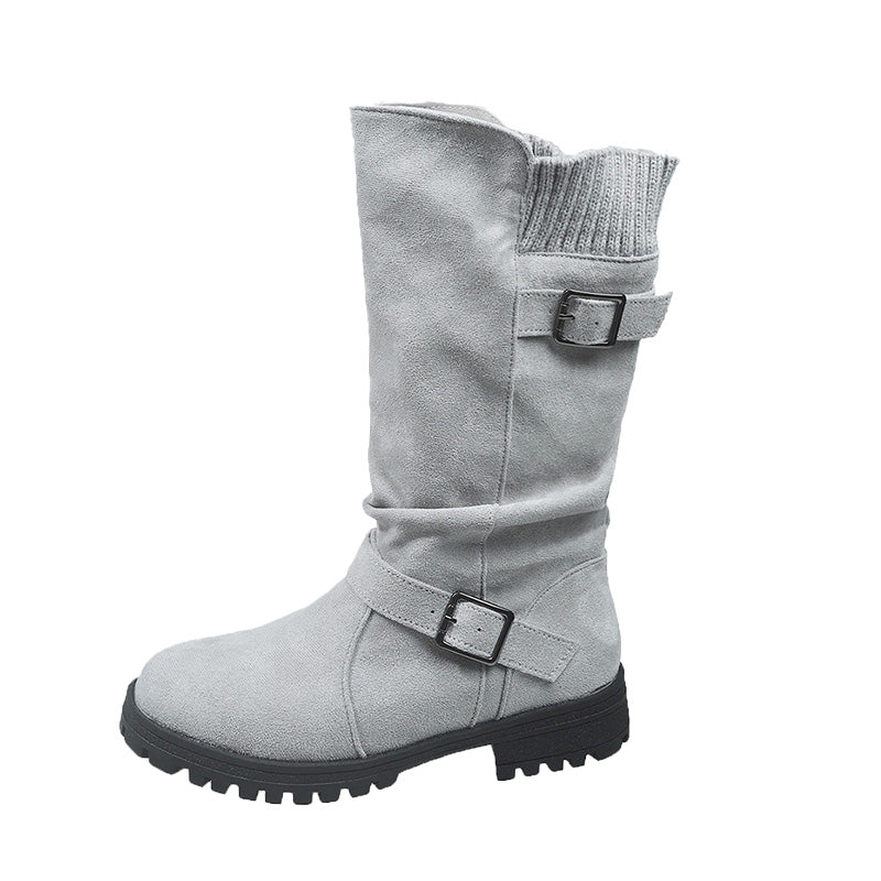 👢 50% OFF MAINTENANT ! 🔥 Bottes en Daim Chica pour Femmes - Style Européen & Semelle Antidérapante, Confort Toute la Journée 🍂✨