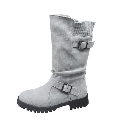 👢 50% OFF MAINTENANT ! 🔥 Bottes en Daim Chica pour Femmes - Style Européen & Semelle Antidérapante, Confort Toute la Journée 🍂✨