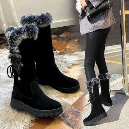 Bottes mi-mollet pratiques, chaudes, antidérapantes et résistantes à l'usure pour femmes