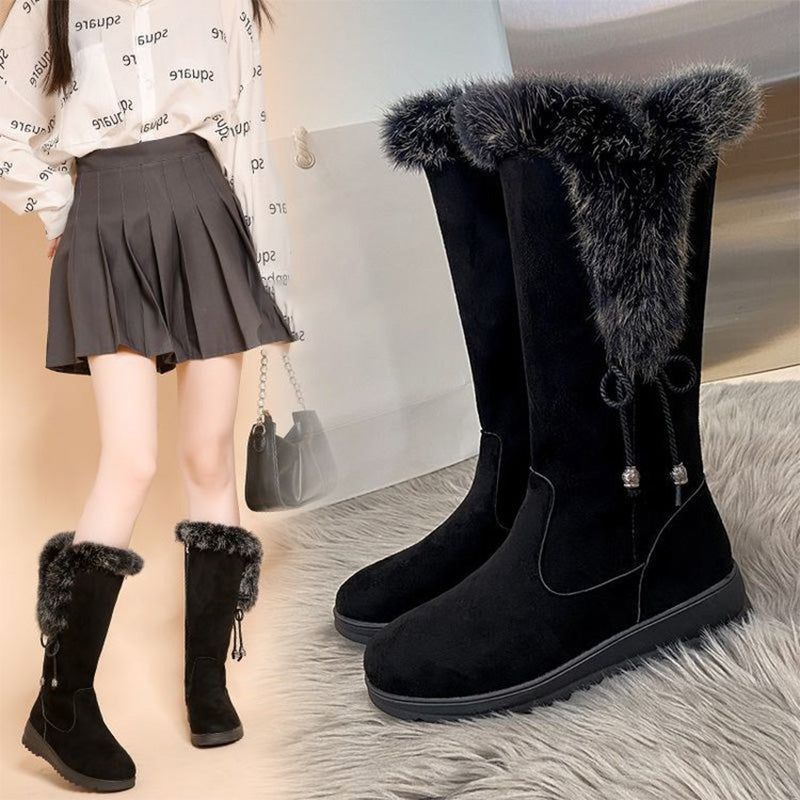 Bottes mi-mollet pratiques, chaudes, antidérapantes et résistantes à l'usure pour femmes