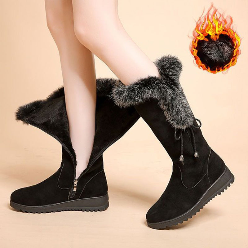 Bottes mi-mollet pratiques, chaudes, antidérapantes et résistantes à l'usure pour femmes
