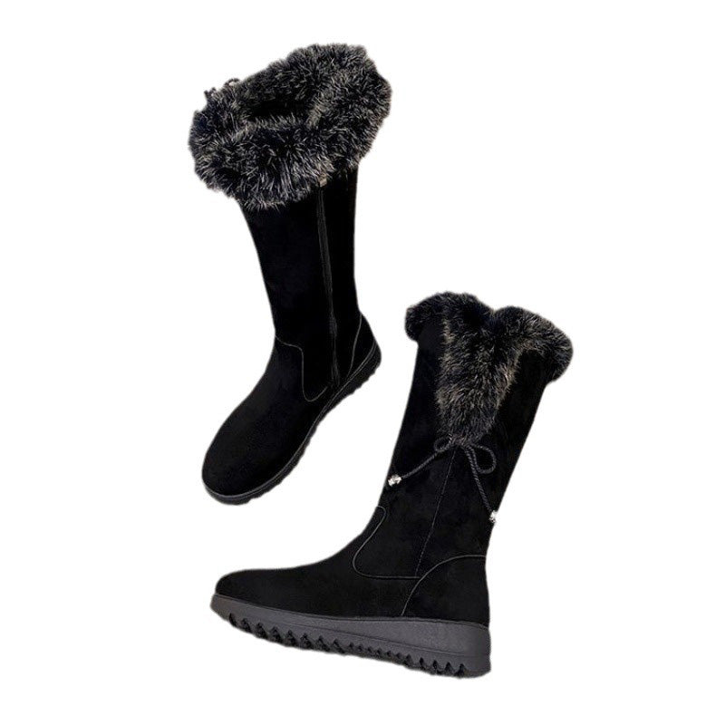 Bottes mi-mollet pratiques, chaudes, antidérapantes et résistantes à l'usure pour femmes