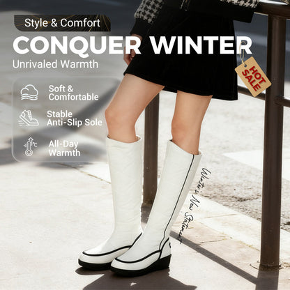 Bottes de neige chaudes montant jusqu'aux genoux pour femmes