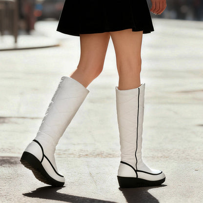 Bottes de neige chaudes montant jusqu'aux genoux pour femmes