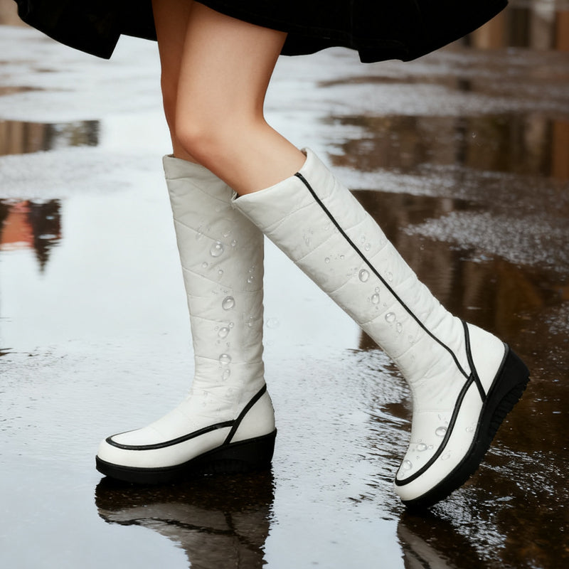 Bottes de neige chaudes montant jusqu'aux genoux pour femmes