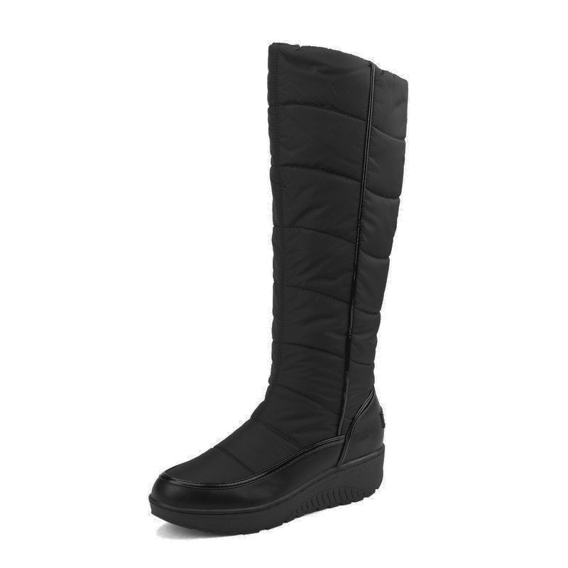 Bottes de neige chaudes montant jusqu'aux genoux pour femmes