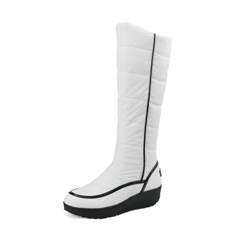 Bottes de neige chaudes montant jusqu'aux genoux pour femmes