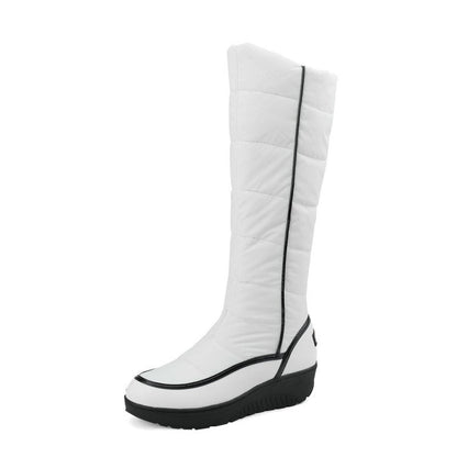 Bottes de neige chaudes montant jusqu'aux genoux pour femmes