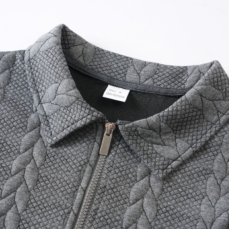 🔥Offres spéciales-Pull-over décontracté à demi-zip et à torsades pour homme